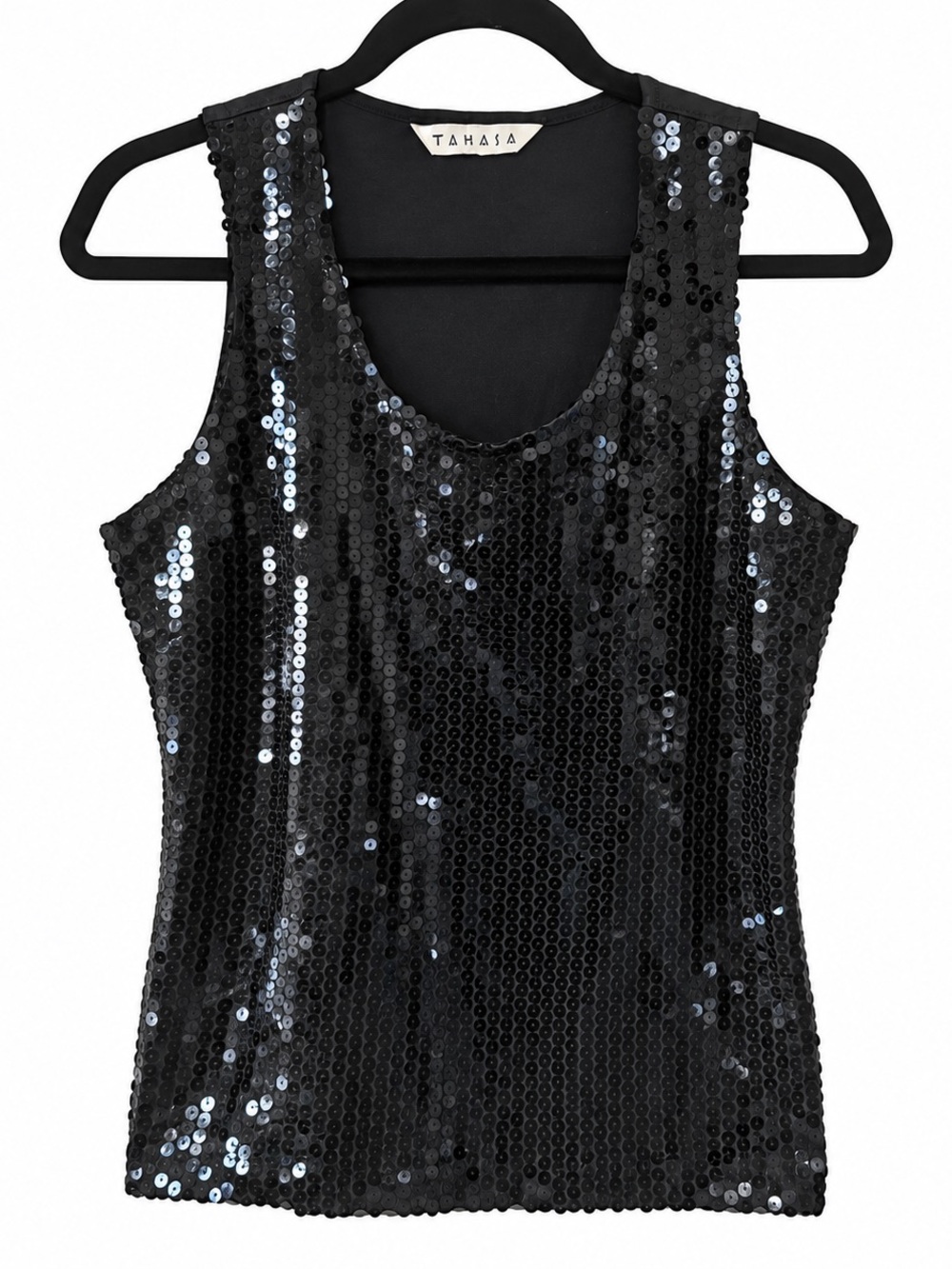 Tahari Black Sequin Sleeveless Camisole